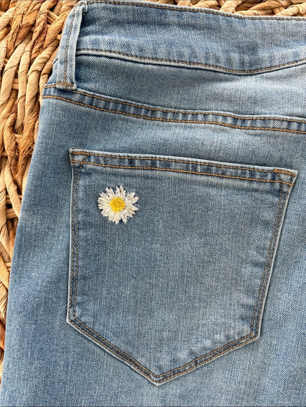 Driftwood Daisy Embroidered Cuff Charlotte Crop Jean